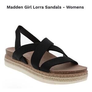 Madden Girl Lorra Espadrille Sandal, Women's Size 5 Black